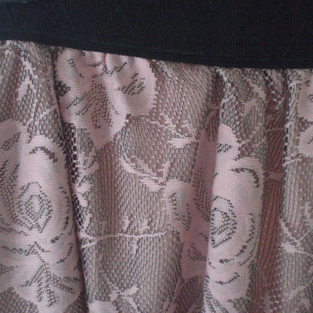LuLaRoe Pink Black Lace Lucy Skirt Small - Picture 2 of 3